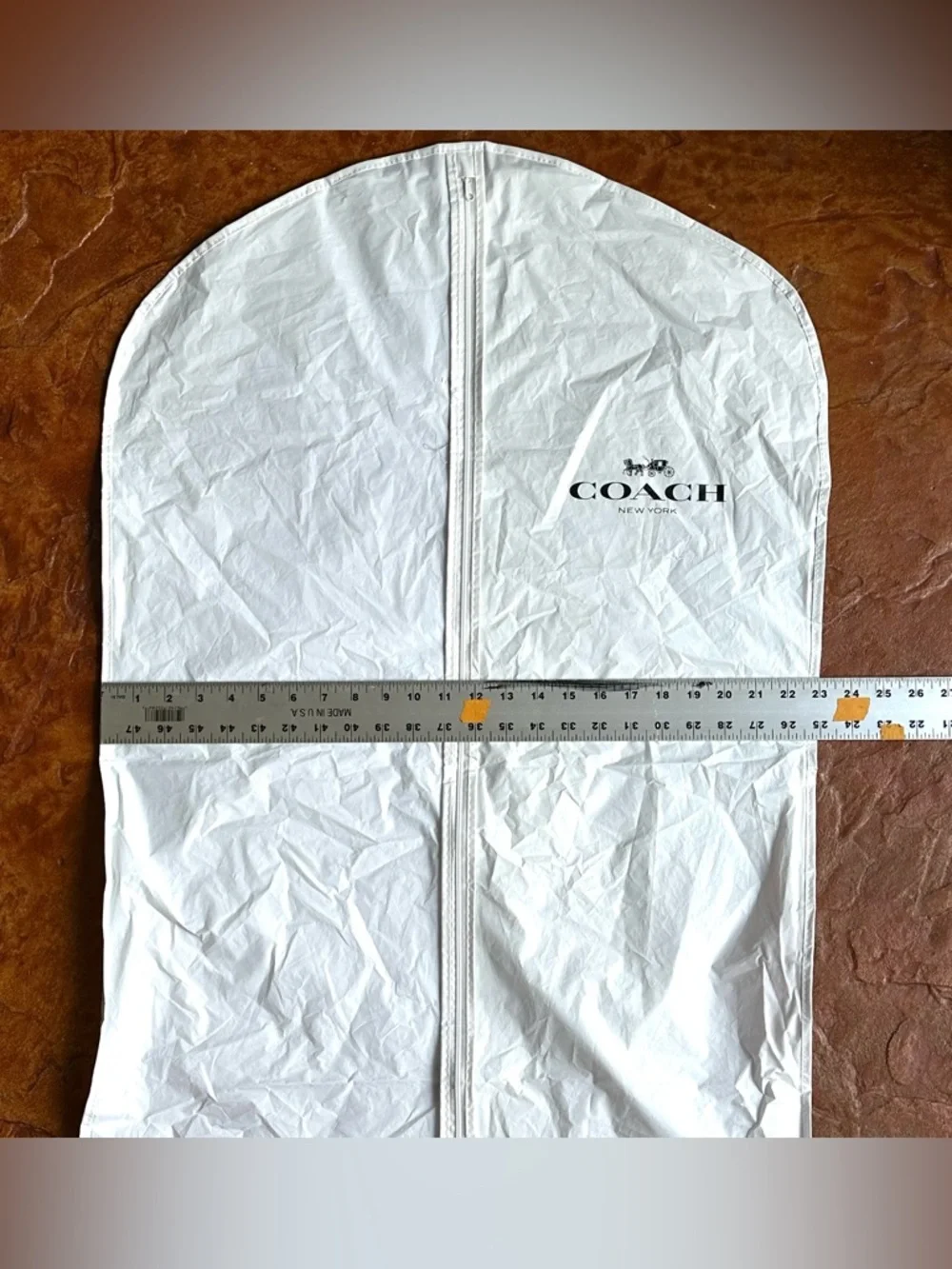 Coach White Zip-Up Garment Cover with Logo Bag Travel Carry On